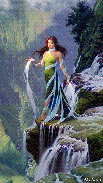Lady In Waterfalls Screensavers