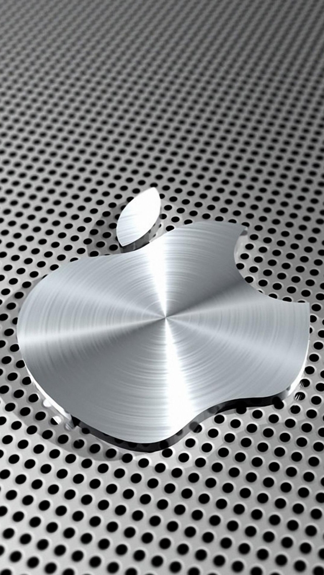 IPhone 5 Wallpaper Metal Apple Logo 02 Wallpaper