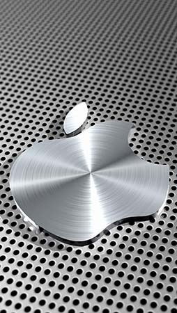 IPhone 5 Wallpaper Metal Apple Logo 02