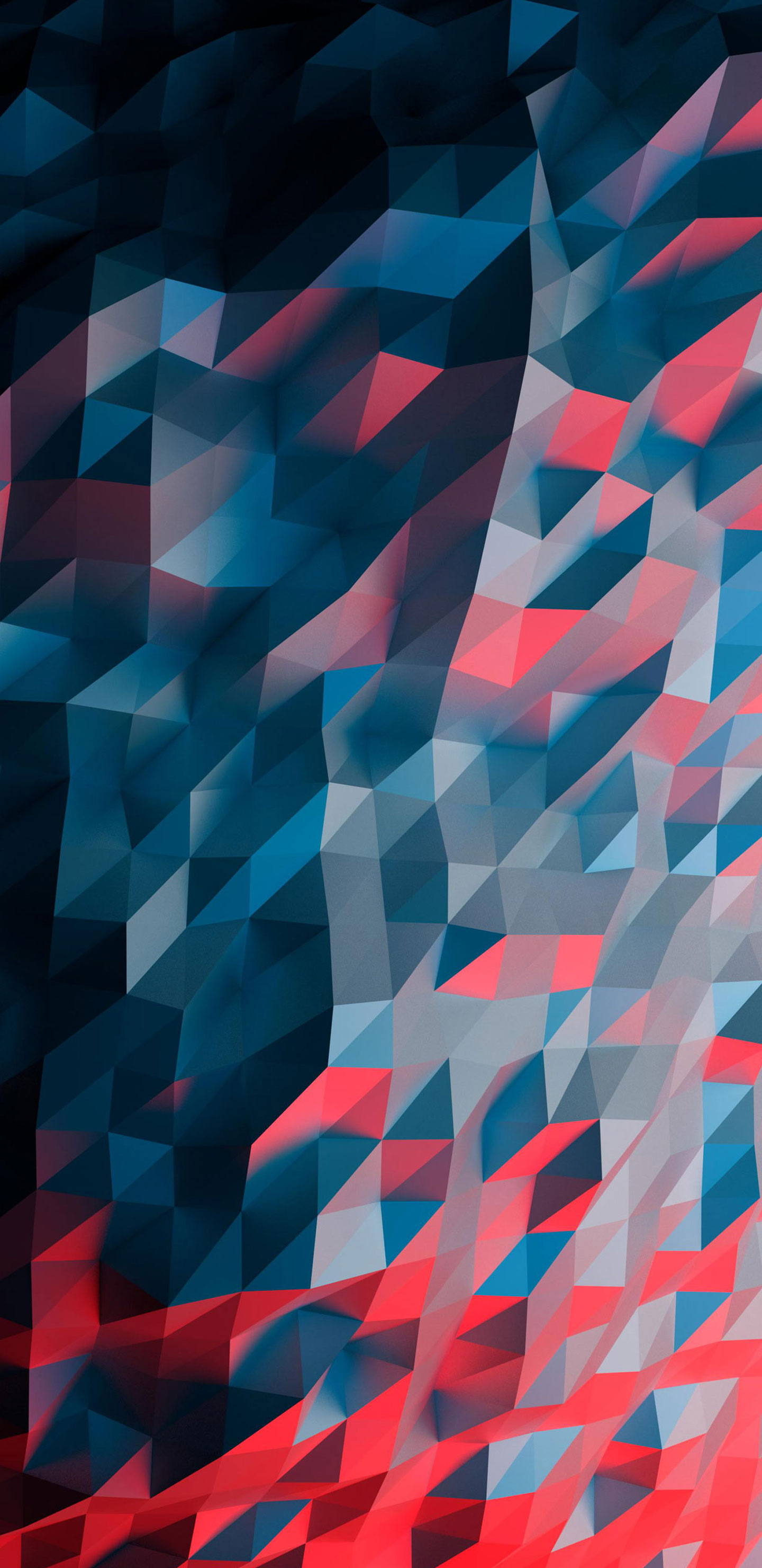 Geometric Shape Red Blue Wallpaper